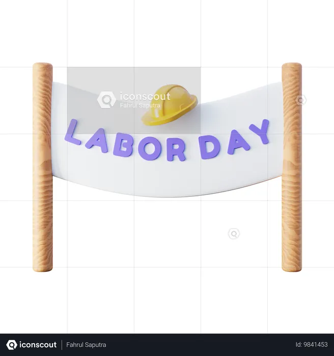 Labor Day Banner  3D Icon