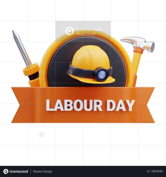 Labor Day Banner  3D Icon