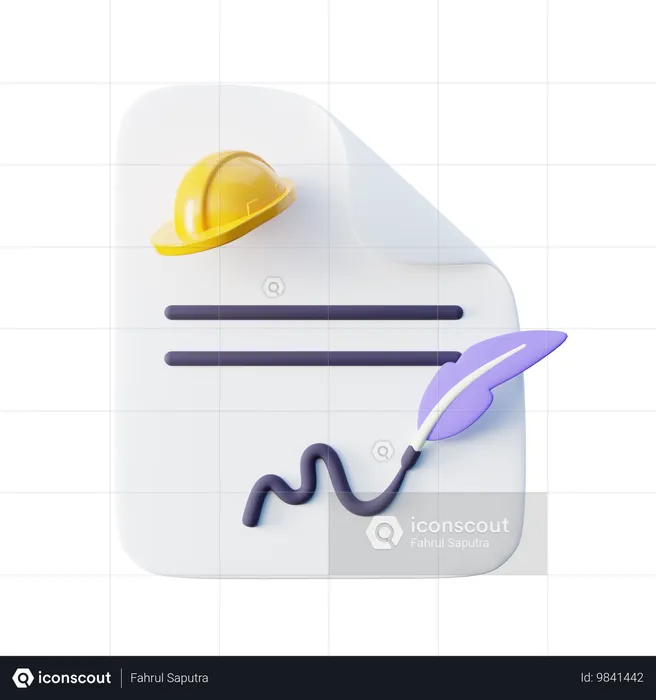 Labor Worker Contract  3D Icon