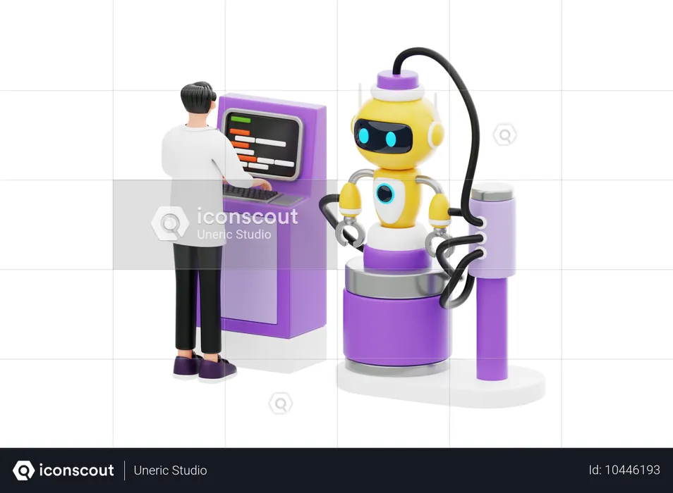 Laboratoire de développement d'IA  3D Illustration