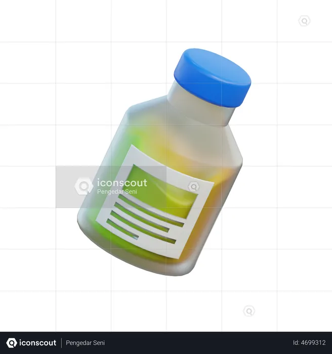 Laboratory Glass Bottle  3D Illustration