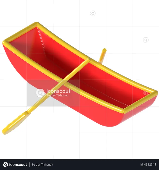 Bateau sur le lac  3D Illustration