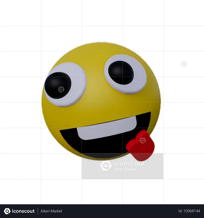 Lächeln, verrücktes Emoji  3D Icon