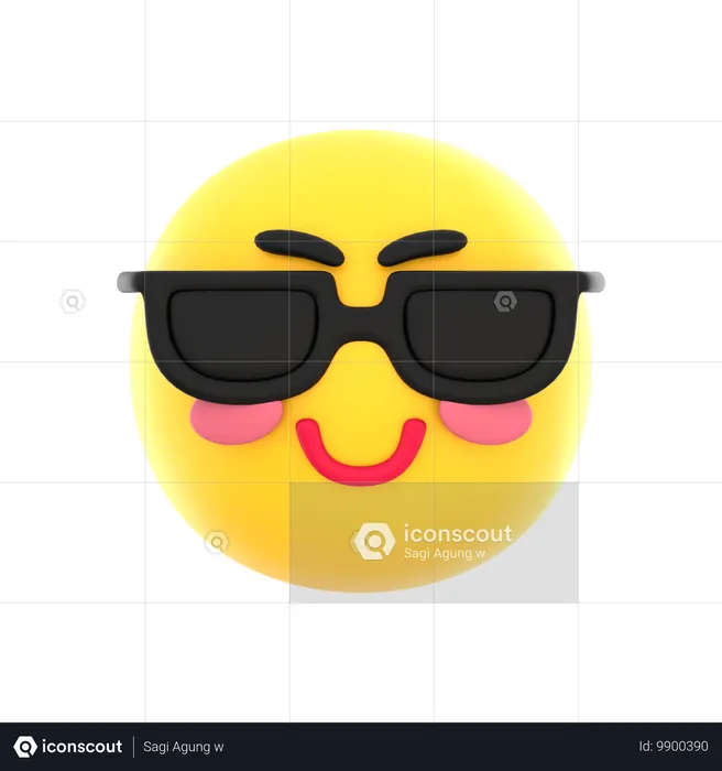 Lächelndes Emoticon mit Sonnenbrille Emoji 3D Icon