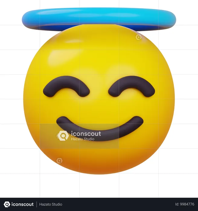 Lächelndes Gesicht mit Heiligenschein Emoji 3D Icon