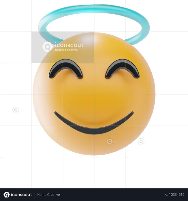 Lächelndes Gesicht mit Heiligenschein-Emoji Emoji 3D Icon