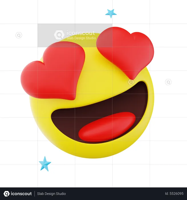 Lächelndes Gesicht mit Herz  3D Icon