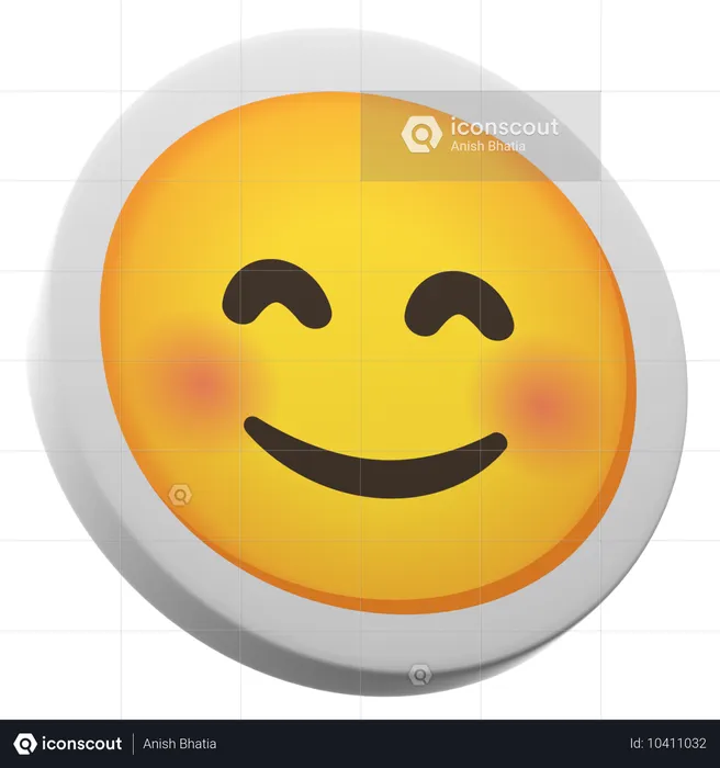 Lächelndes Gesicht mit lächelnden Augen Emoji 3D Icon