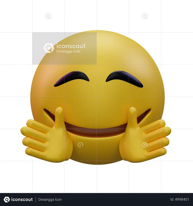 Lächelndes Gesicht mit offenen Händen Emoji 3D Icon