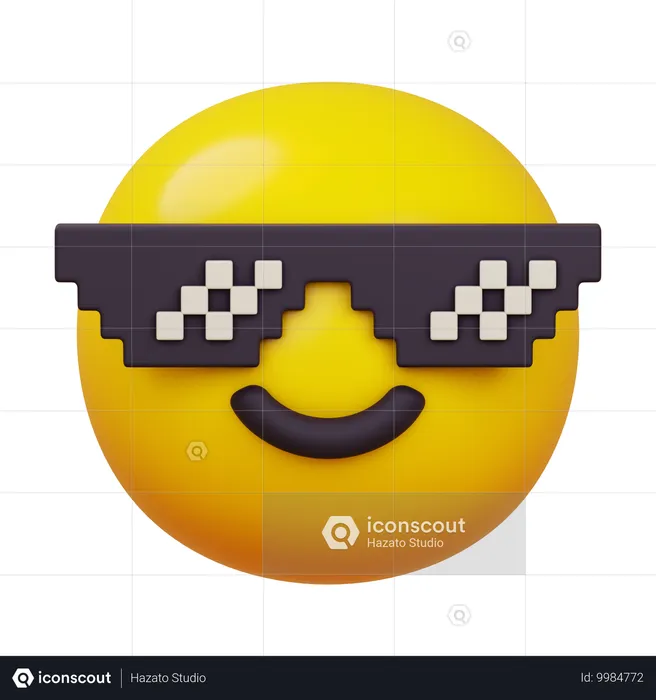 Lächelndes Gesicht mit Sonnenbrille Emoji 3D Icon