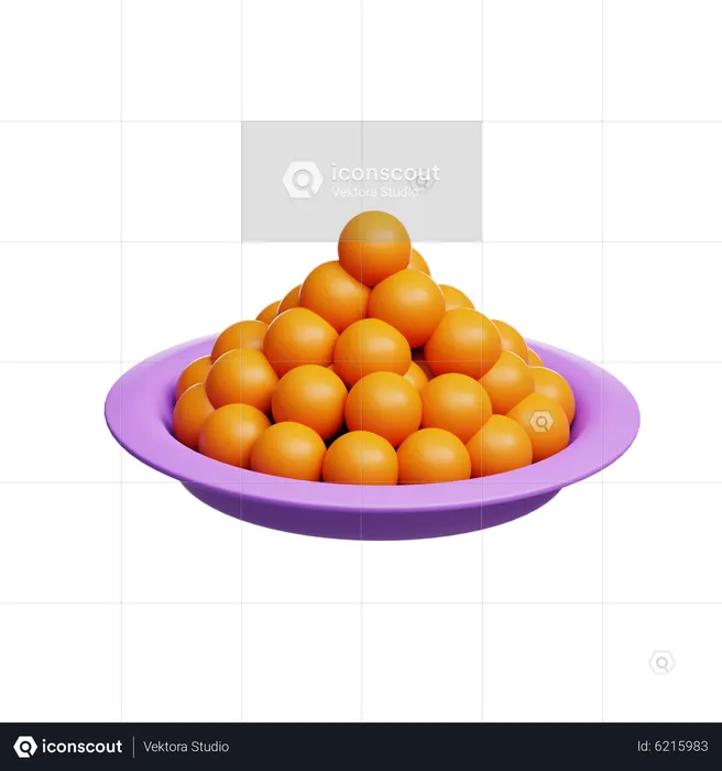 Laddoo Plate  3D Icon