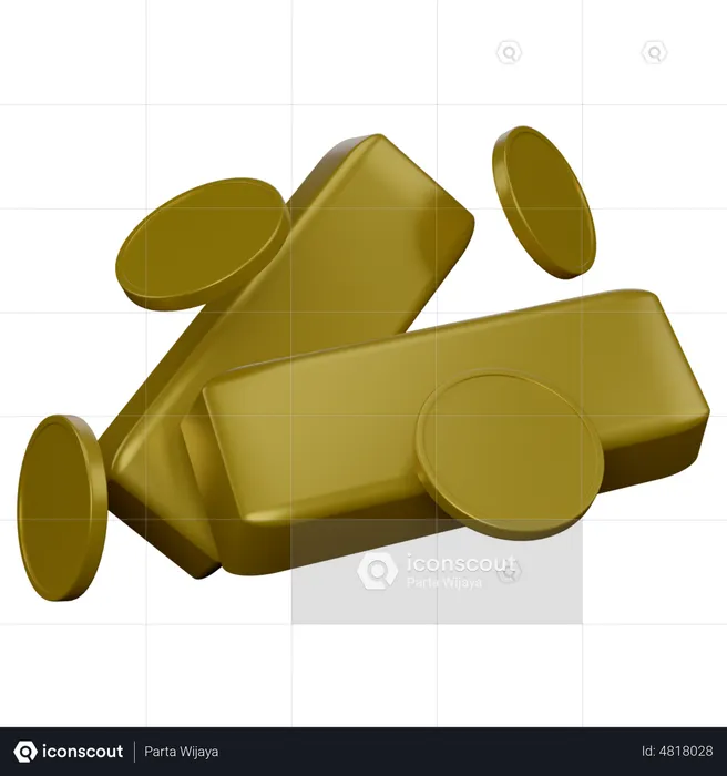 Ladrillo de oro  3D Icon