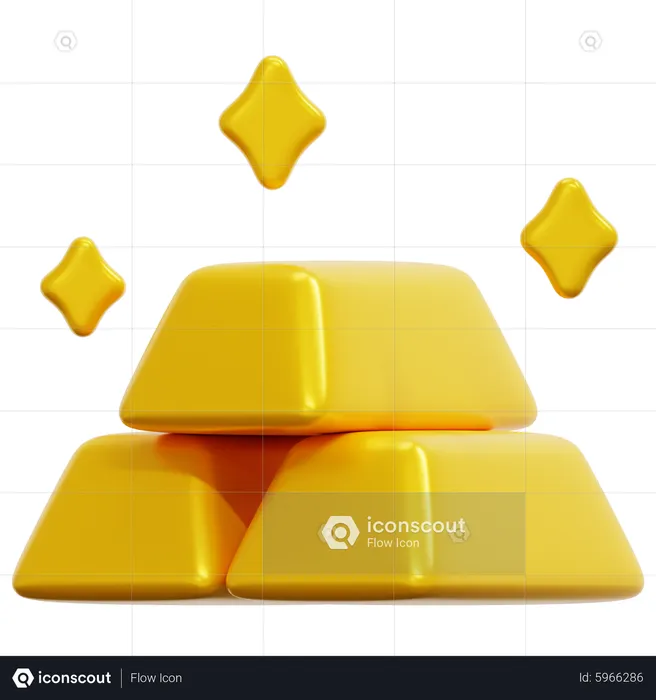 Ladrillos de oro  3D Icon