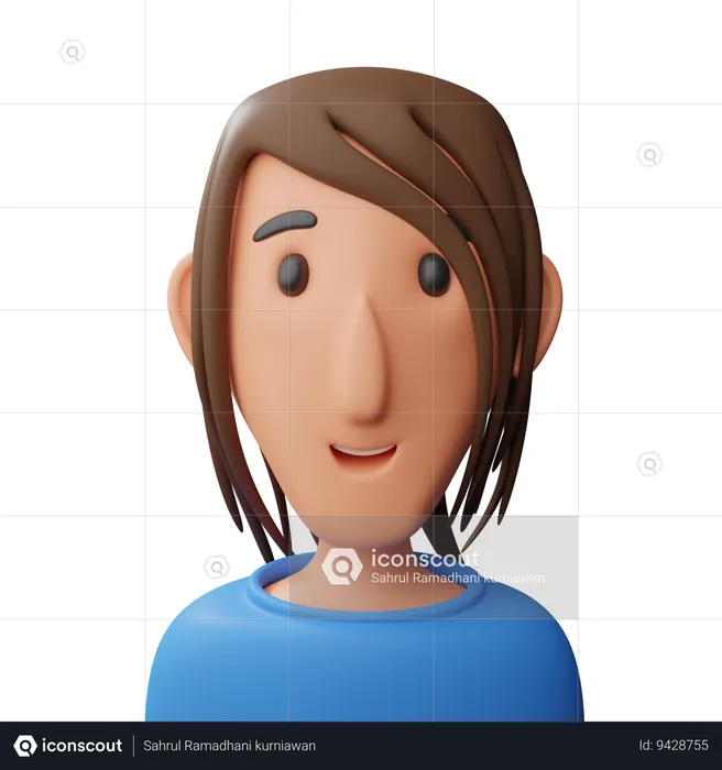 Lady avatar  3D Icon
