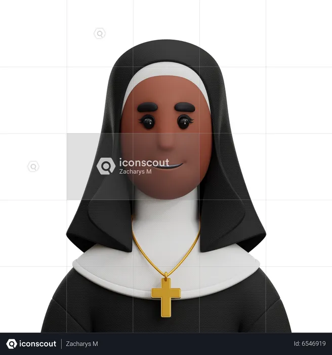 LADY NUN  3D Icon