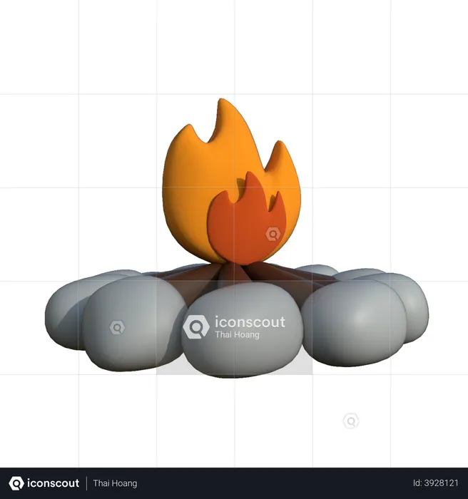 Lagerfeuer  3D Illustration