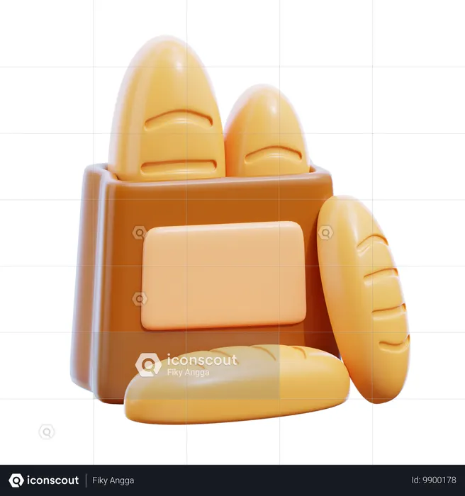 Laib Brot  3D Icon