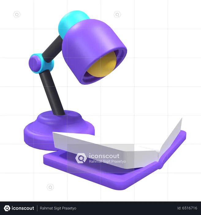 Lamp And Book  3D Icon