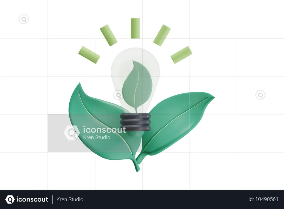 Lamp Leaves  3D Icon