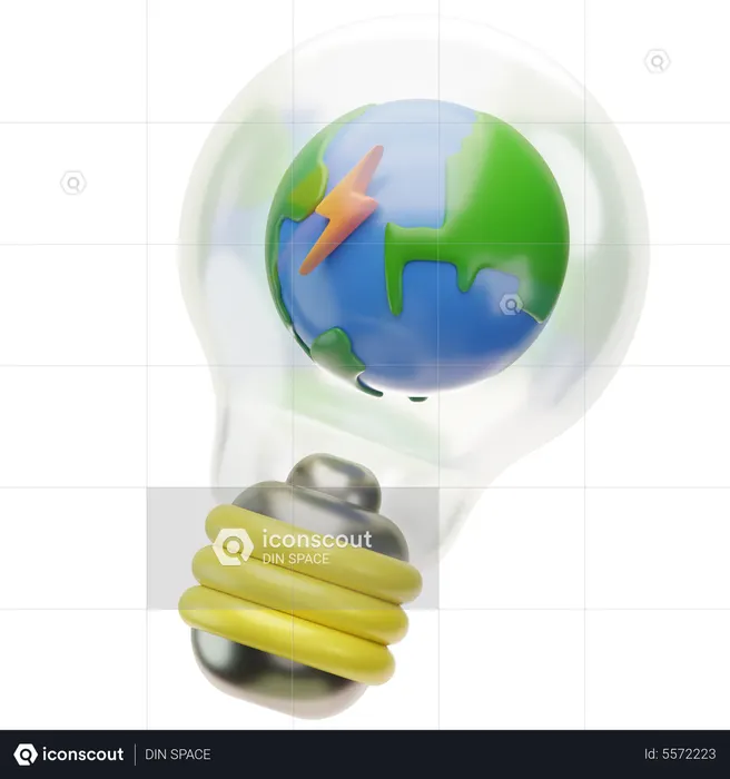 Lâmpada de energia ecológica  3D Icon
