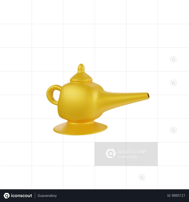 Lâmpada de ouro de aladim  3D Icon