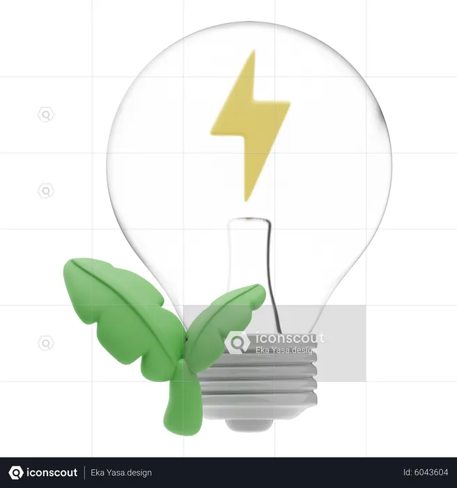 Lâmpada ecológica  3D Icon