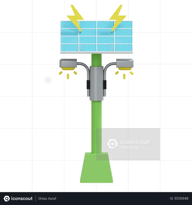 Lámpara de carretera ecológica  3D Icon