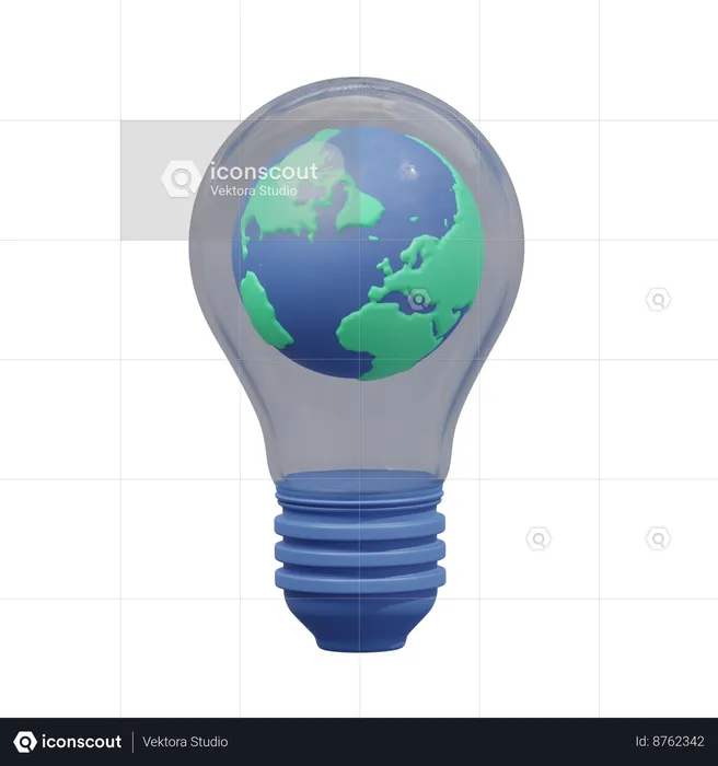 Lampe ampoule idée globe  3D Icon