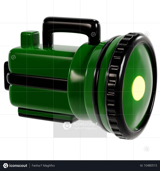 Lampe de poche de camping verte  3D Icon