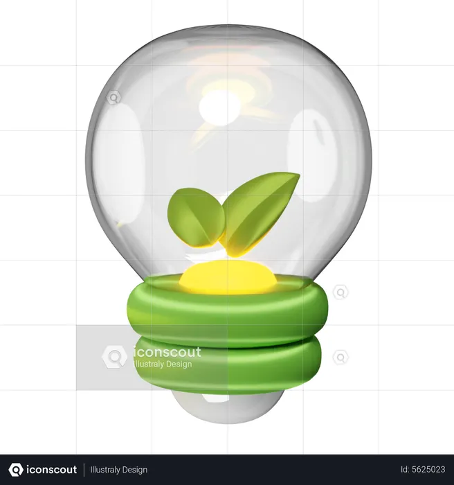 Lampe écologique  3D Icon