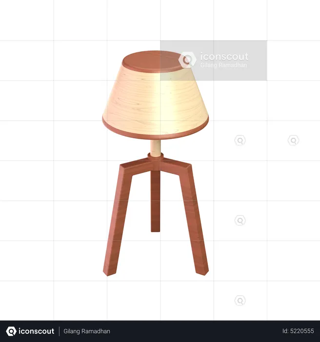 Lampe en bois  3D Icon