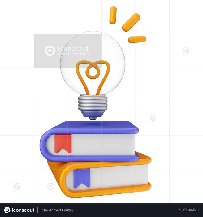 Lampe livres éducation  3D Icon