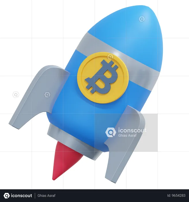 Lancement de bitcoins  3D Icon