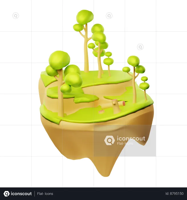 Land  3D Icon
