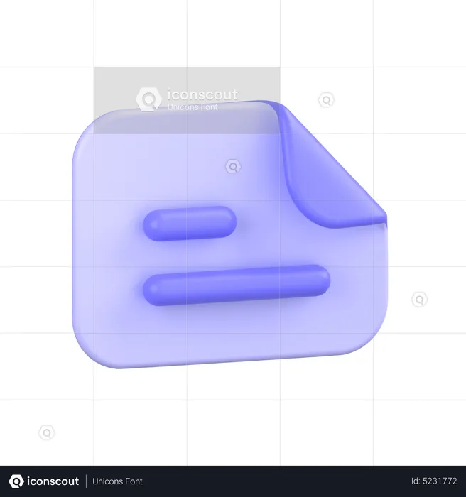 가로 텍스트 파일  3D Icon