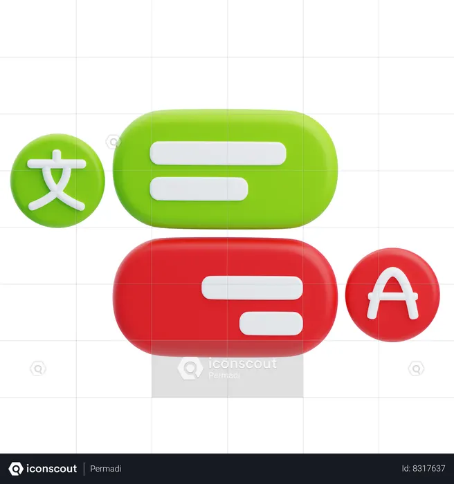 Communication linguistique  3D Icon