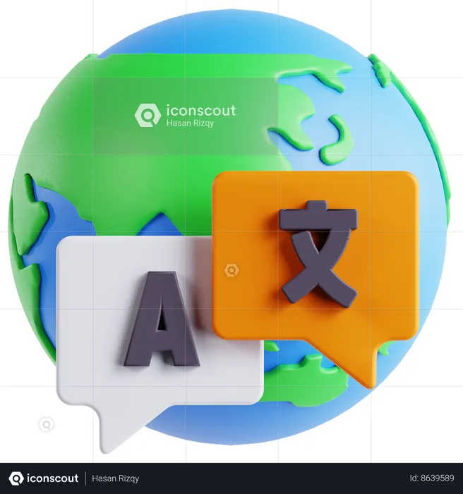 Language  3D Icon