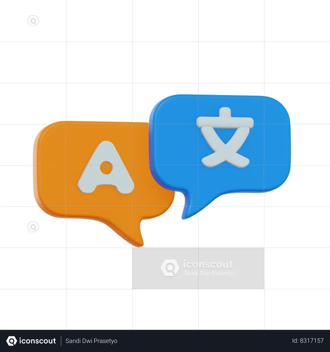 Language Translation  3D Icon