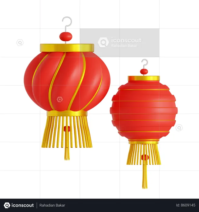 Lanterna chinesa  3D Icon