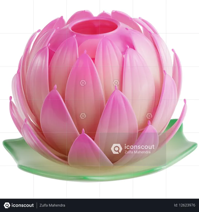 Lanterna de flor de lótus  3D Icon