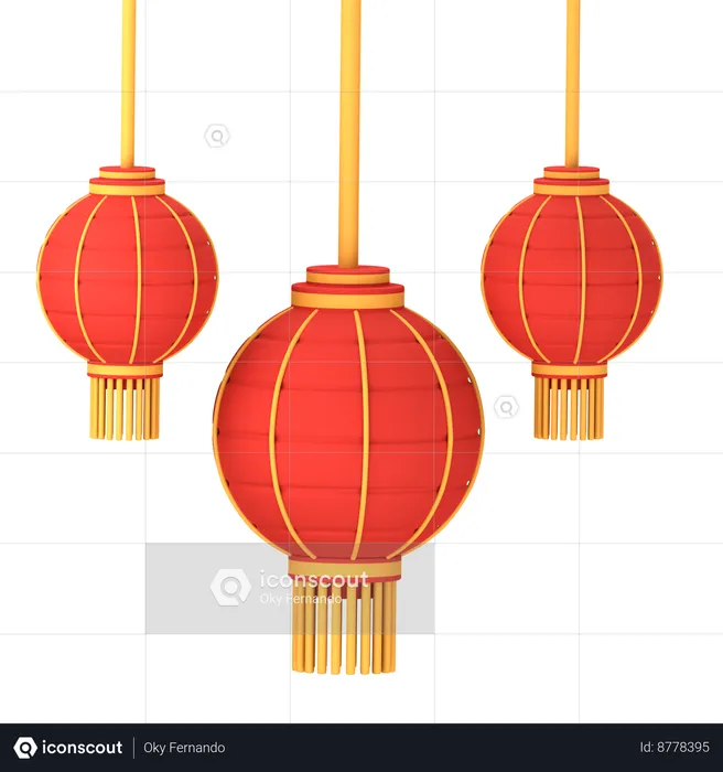 Lanternas Chinesas  3D Icon