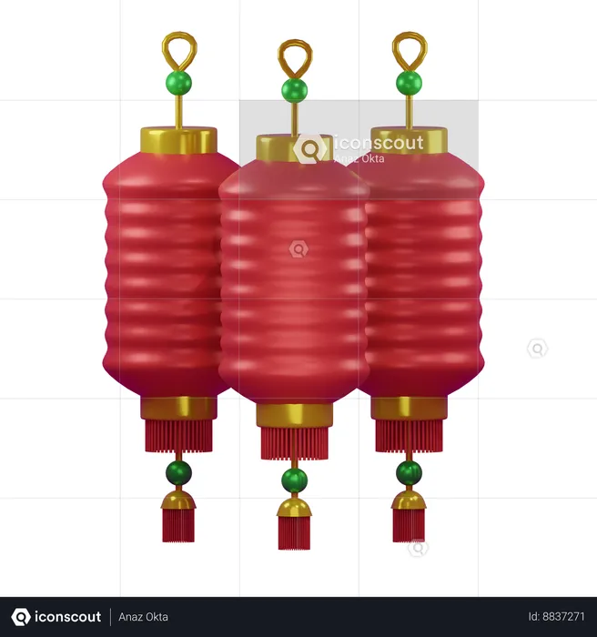 Lanterne chinoise  3D Icon