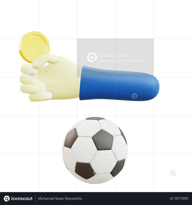Lanzamiento de moneda de fútbol  3D Icon