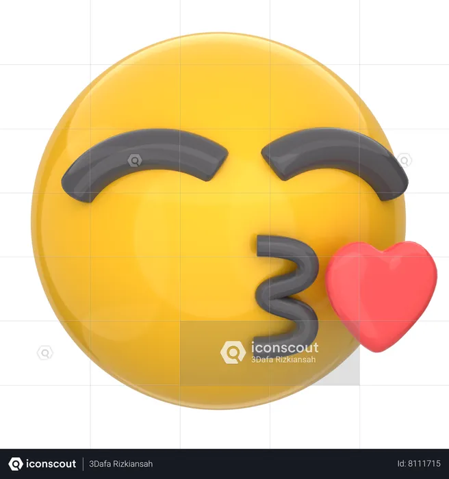 Lanzando un beso Emoji 3D Icon