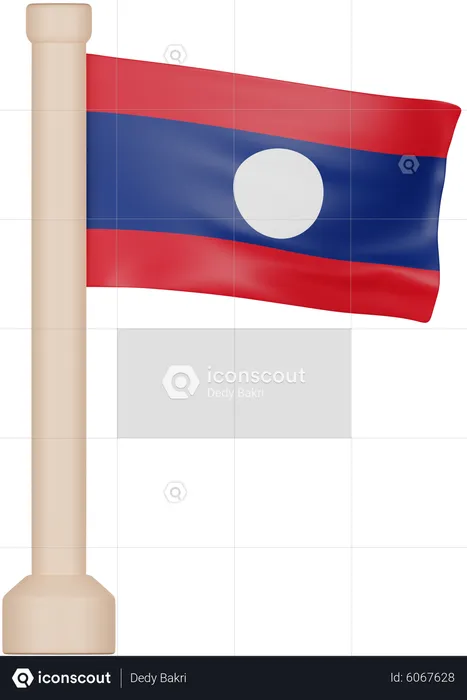 Laos Flag Flag 3D Icon