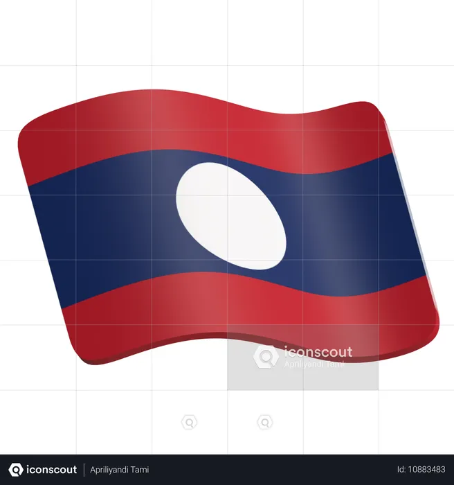 Laos Flag  3D Icon