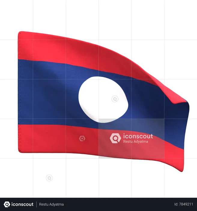 Laos Flag Flag 3D Icon