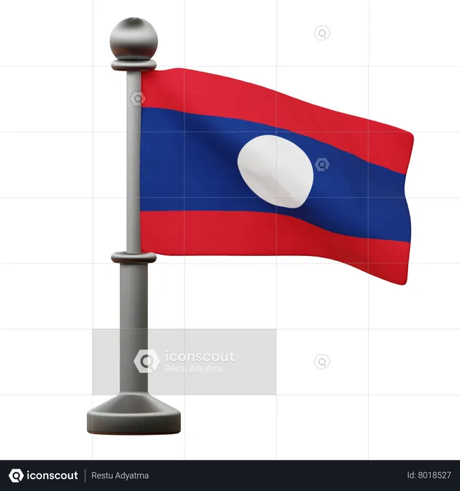 Laos Flag Flag 3D Icon