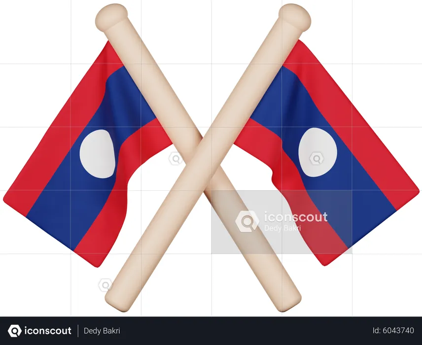 Laos Flag Flag 3D Icon
