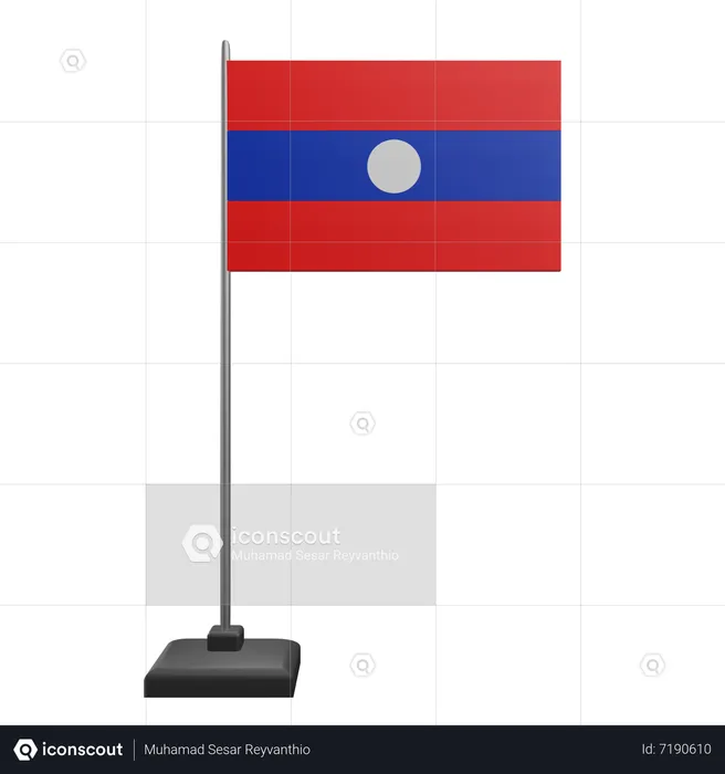 ラオスの国旗 Flag 3D Icon